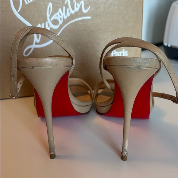 Christian Louboutin Queen 120 Nappa heels color Tan size 37.5 - Picture 7 of 15